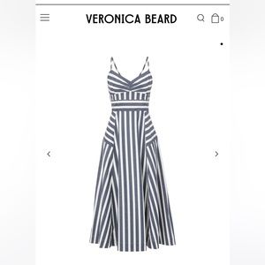 Veronica Beard Blige Dress in marine/off white. Size 4. Side zip. New with tags.